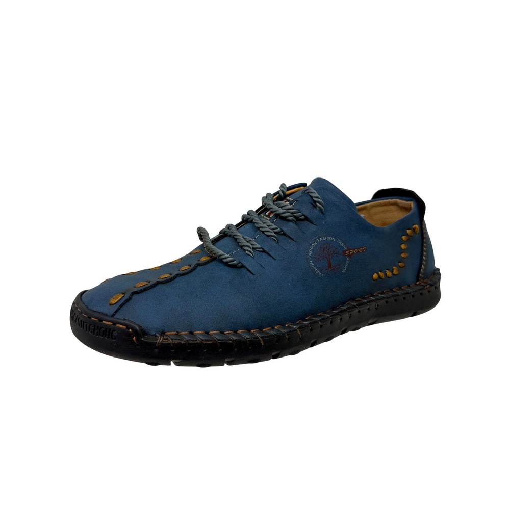 Menico Mens Blue Hand Stitched Leather Casual Oxford Shoes 9933 Men's Sz 7